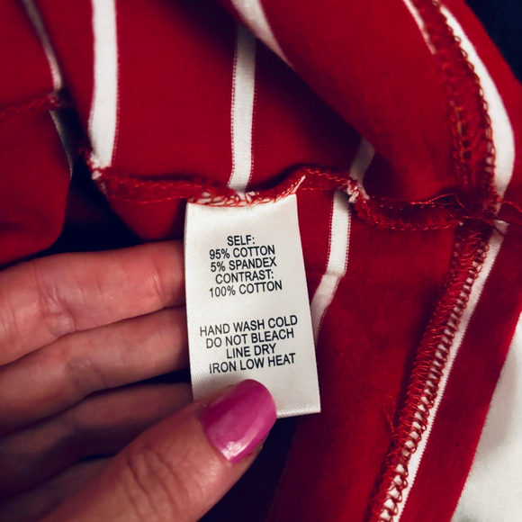 Lulus Red & White Striped Mini T-Shirt Dress S - Picture 10 of 10